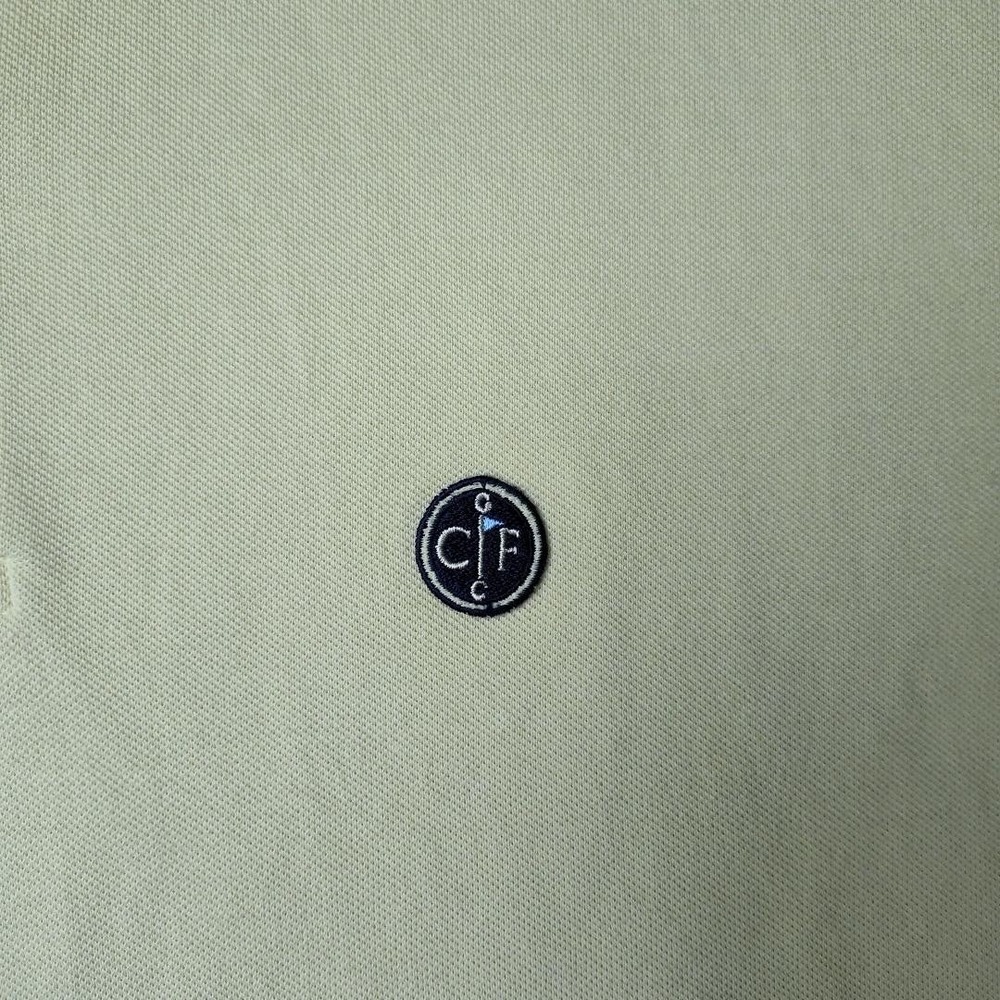 B. Draddy Polo Shirt Mens Large Yellow Pima Cotton Stretch Golf Crest Logo Patch - Picture 4 of 11